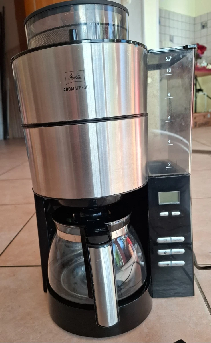 Melitta Aroma Fresh 1021-01 Cafetera con Molinillo Cónico y Jarra de Vidrio