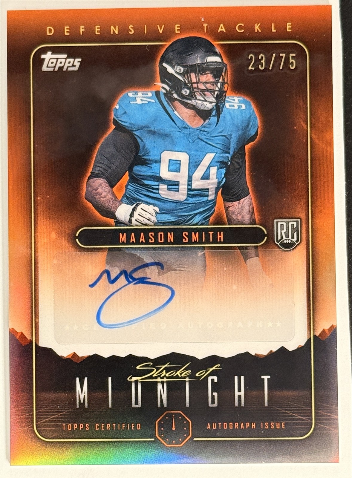Maason Smith Topps Midnight Stroke of Midnight Autographs #SMAMAS Midnight