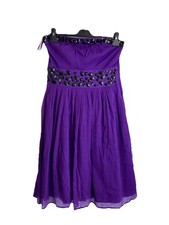 Monsoon Fusion Purple Beaded Bandeau Dress UK 12 BNWT Occasion Party Prom