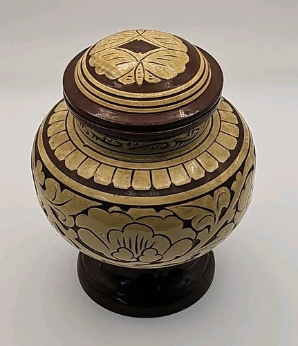 American Art Pottery Redware Decorated Covered Ginger Jar/Urn/Vase w/Lid