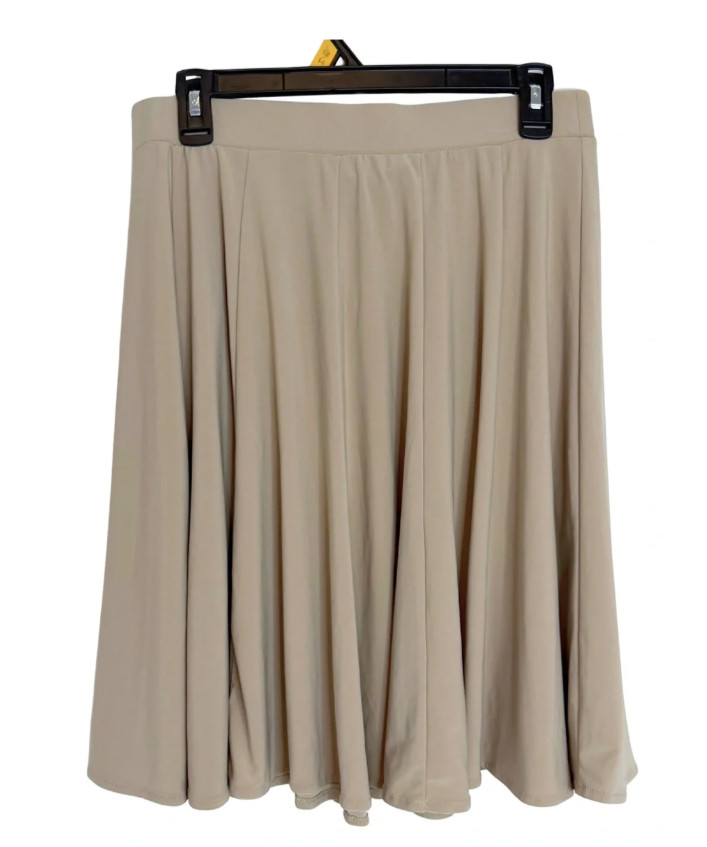 Grace Elements Beige Elastic Waist Pull-On Circle Skirt