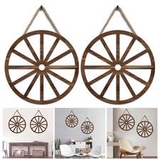 Lot de deux pour roues esthétiques en bois grande option décoration rustique