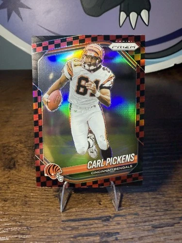 2025 Panini Prizm Football Black and Red Checker Carl Pickens #152