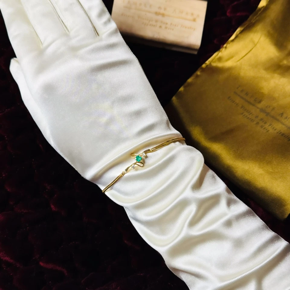 DE COLECCIÓN - Oro 18K - Brazalete de diamantes y esmeraldas colombianas - Oro 750 - 6,5" - 2,6 g Foto 4 de 4