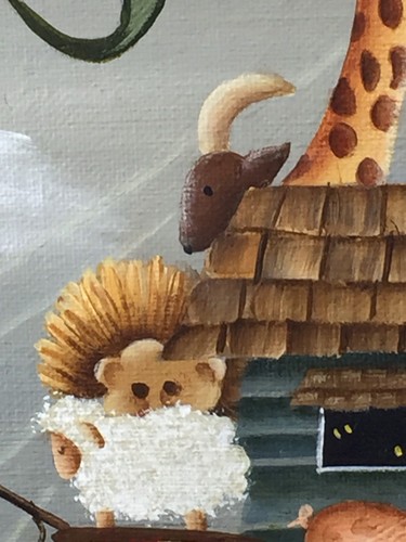 Noah's Ark Folk Art Original Signed Paula 2005 Christianity Religious Art - Picture 7 of 11