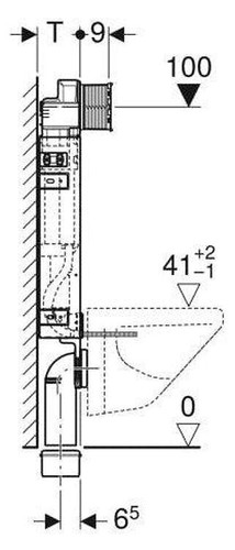 Geberit Kombifix Element für Wand-WC, 108 cm, mit Sigma UP-Spülkasten - Bild 3 von 3