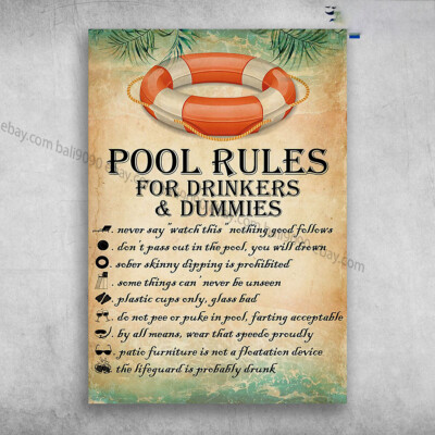 Poll Rules - Pool Rules For Drinkers And Dummies, Never Say Watch This Nothin...