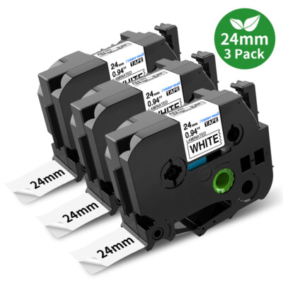3x Schriftband TZe-251 TZ-251 24mm Kompatibel für Brother P-Touch PT-P750W P700