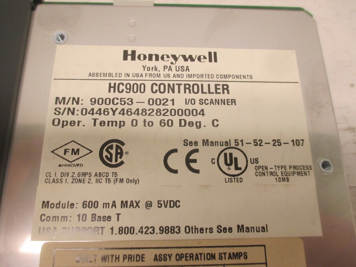 Honeywell 900C53-0021 HC900 Controller PLC Card 600mA MAX at Honeywell 900C53-0021 HC900 Controller PLC Card 600mA MAX at
