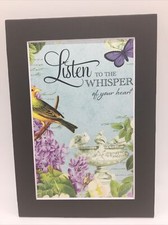 New Handmade 5x7 Matted Inspirational Quote Nature Bird Free Ship 227