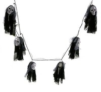 Halloween Lichterkette 6 Geister (1,80M) Totenkopf Lampinion Girlande Dekoration