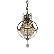Image of 1 Bulb Ceiling Pendant Light Fitting Oxidized Bronze British Bronze LED E14 60W