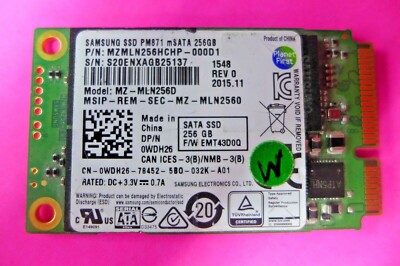Genuine Samsung 256GB mSATA SSD MZMLN256HCHP-000D1 Dell WDH26