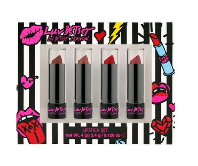 BETSEY JOHNSON Cosmetics Lipstick Set Shades NEW Makeup Vegan Luv Betsey 