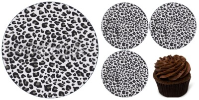 Tierfell Tortenband Tortenbild Party Deko Geburtstag Leopard Muster animal print