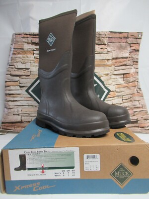 MUCK BOOT CHORE COOL Safety Toe # CSCT-STL-Brown Size 8.0 With Vibram Outsole
