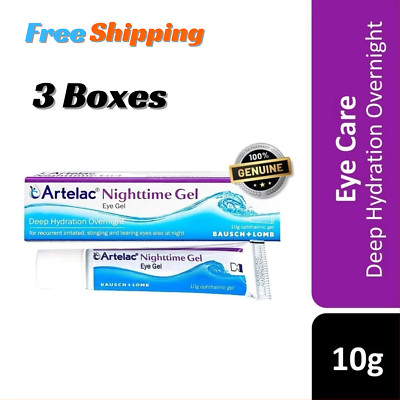 3x ARTELAC Nighttime Gel 10g Eye Lube Long Lasting Hydration & Relief of Dry Eye