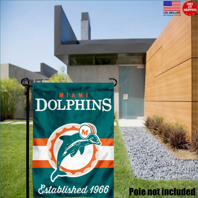 WinCraft Miami Dolphins Throwback Retro Garden Flag - Double Sided, 12.5x18 Inches