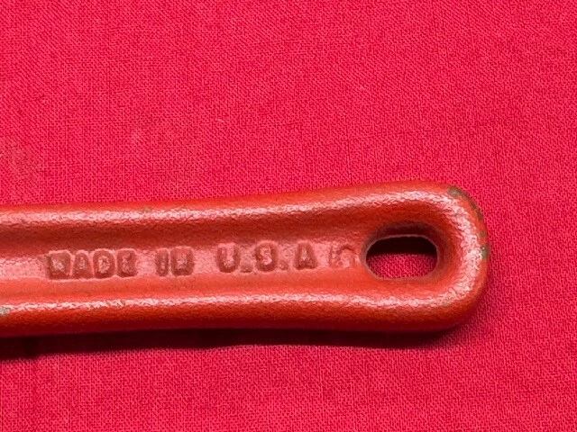 Billings No. 92 Heavy Duty Pipe Wrench, 8" 1/8-1" Carbon Steel  Vintage! - Image 4 of 4