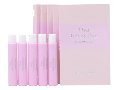 GIVENCHY LIVE IRRESISTIBLE BLOSSOM CRUSH 1.0ml .03oz x 5 PERFUME SPRAY SAMPLES