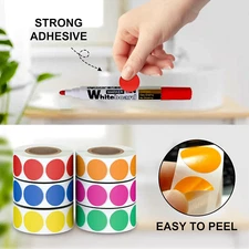 3/4" Round Color Coding Circle Dot Blank Labels 6 Rolls 500 Labels/Roll 3000 PCS