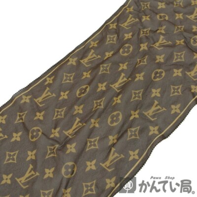 ❣️A2384 ルイヴィトン 迷彩柄ロゴ シースルー カシミア×シルク大判ストール ❣️A2384 ルイヴィトン 迷彩柄ロゴ シースルー カシミア×シルク