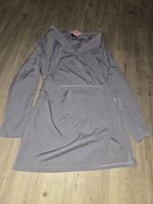 Size 14 Prettylittlething Wrap Skirt Cut Out Detail Blazer Dress