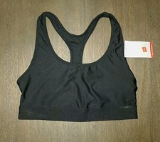 New Black Hanes Sport Womens Wireless Racerback Sports Bra SIZE L