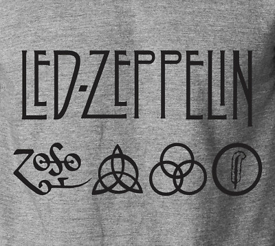 LED ZEPPELIN T-Shirt Classic Rock Band on S-6XL Cotton Tee