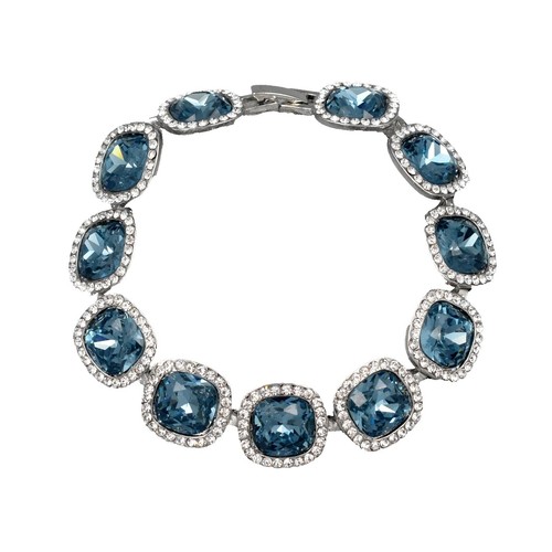 Vintage Aqua Blue Peacock RHINESTONE Women display picture 2