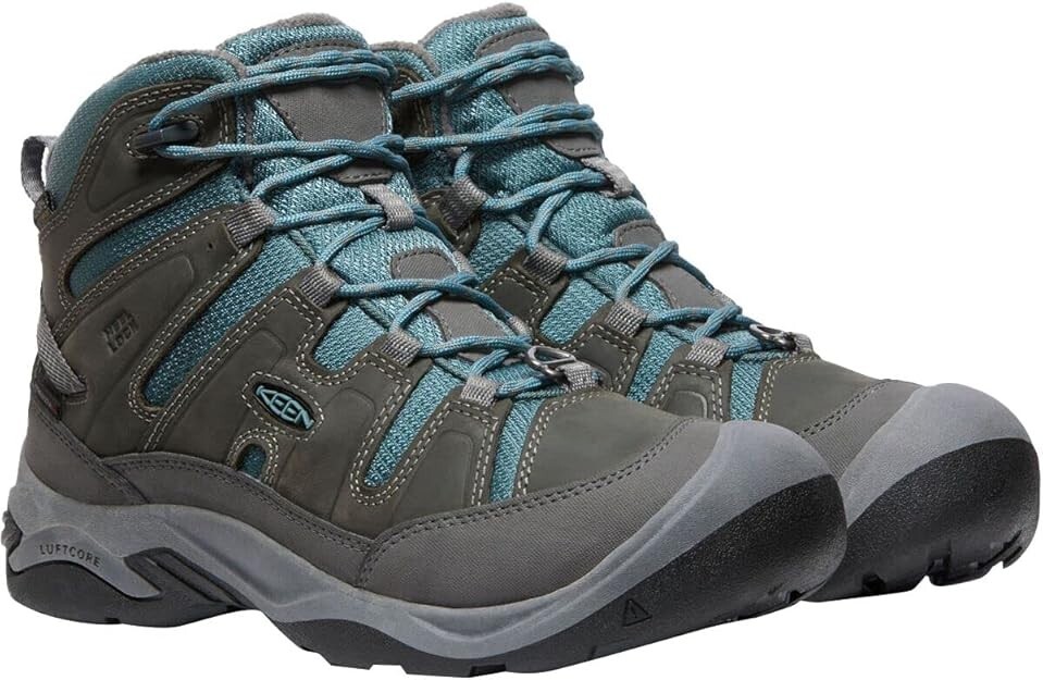 Nuovissimi stivali da trekking impermeabili KEEN da donna circadia media altezza grigi US 7