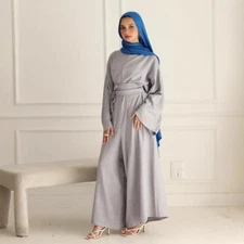 Dubai Women Jumpsuit Bodysuit Muslim Turkey Casual Romper Islamic Robes Ramadan