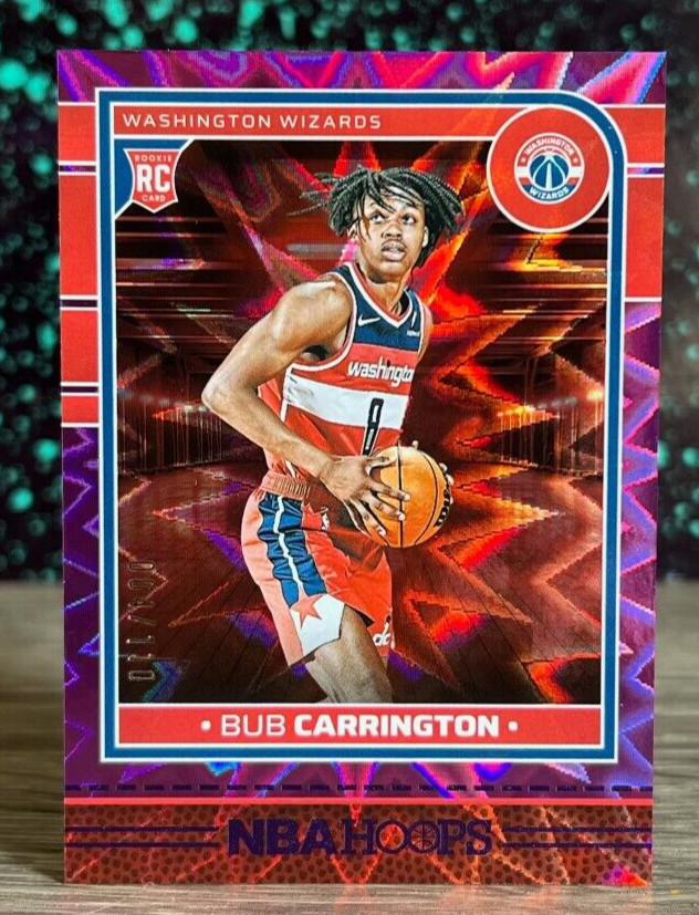 Bub Carrington Purple Explosion #244 2024 Panini NBA Hoops +base 4/110 HOT