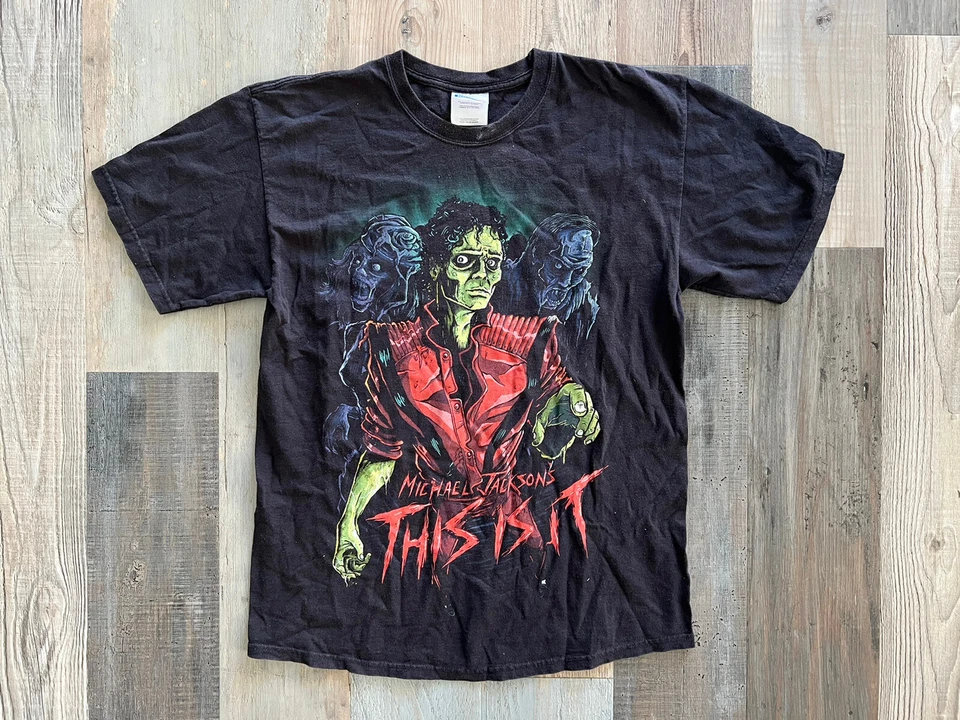 Camiseta Michael Jackson Thriller Zombie Mediana Camiseta MJ “This Is It” Gira 2009 Foto 2 de 3