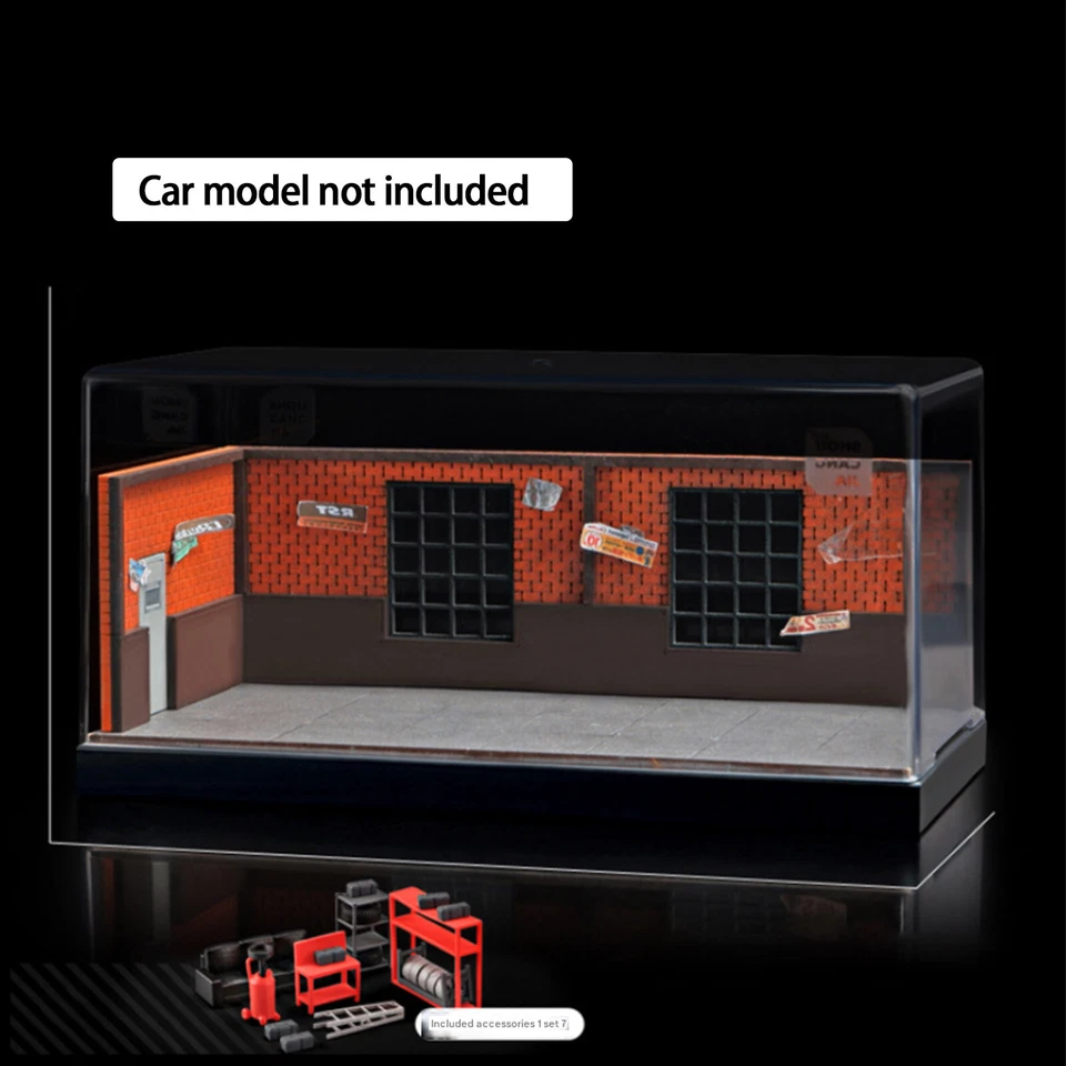 1:64 Diorama Car Garage Model Repair Workshop Scene Display Building Model New - Image 2 of 4