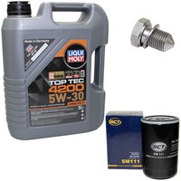 MotoröL Set 5W-30 5 Liter + ÖLfilter SM 111 + Schraube FüR Audi Seat Skoda VW
