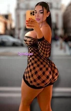 Sexy Lingerie Dress Bodystocking Fishnet Yes-Daddy’s Stripper Porn Star Outfit