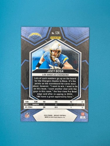 2024 Panini Mosaic #124 Joey Bosa - NFL Trading Card - Picture 2 of 2