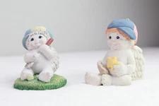 Dreamsicles Sports Cherub Angel Figurines Signed Kristin Set of 2 Signed 93/2001