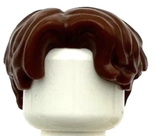 Lego New Reddish Brown Minifigure, Hair Short Wavy Parted on Right