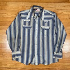 Vintage 70sShadow Plaid Western Pearl Snap Button Up