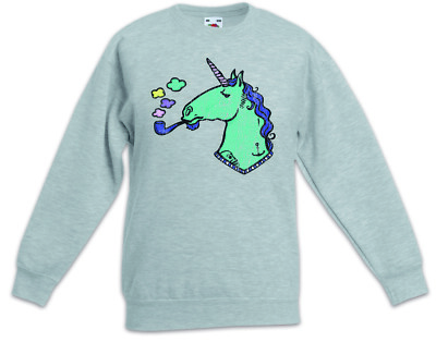Smoking Unicorn Kinder Pullover Pipe Smoker Smoking Fun Einhorn Raucher Rauchen
