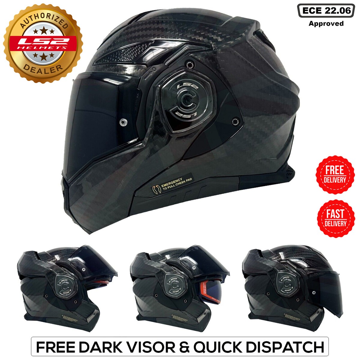 LS2 FF901 ADVANT X CARBON FIBER MODULAR FLIP FRONT FULL FACE