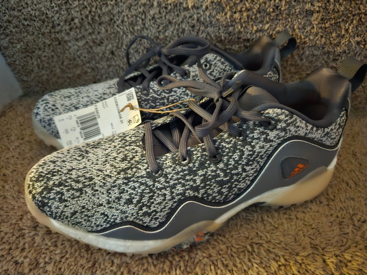 Adidas CodeChaos 21 Spikeless Golf Shoes Grey White FX6625 Men's