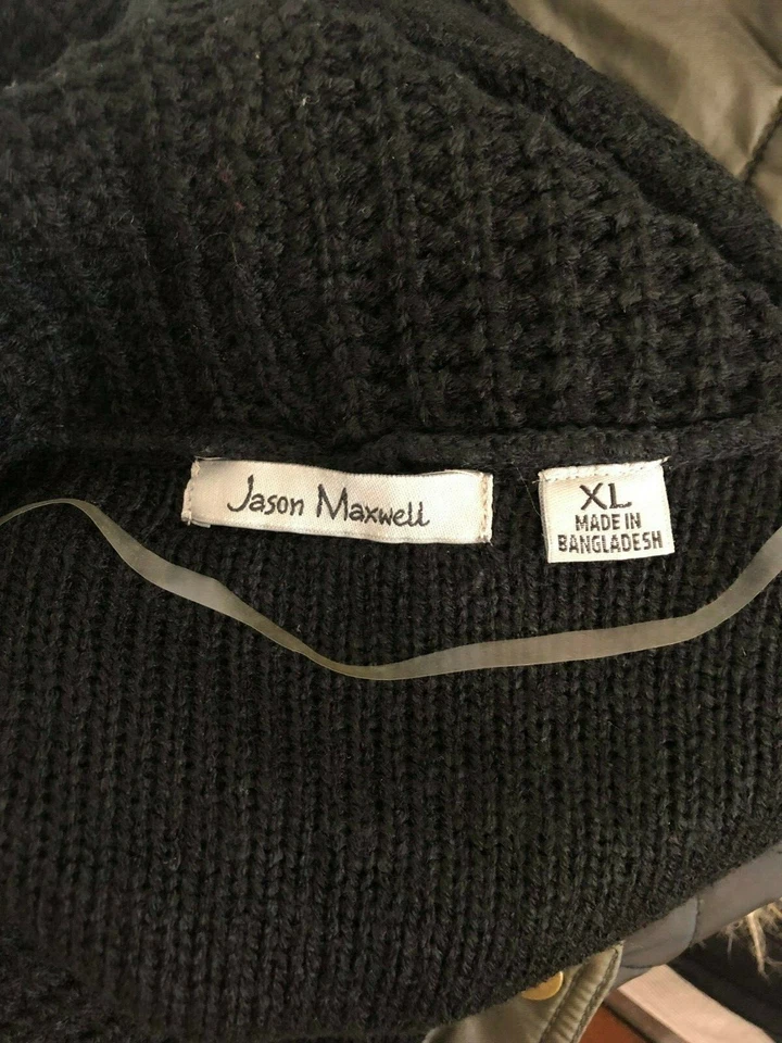 Jason Maxwell Women’s Ribbed Knit Cardigan Open Front Black Size XL - Изображение 4 из 4