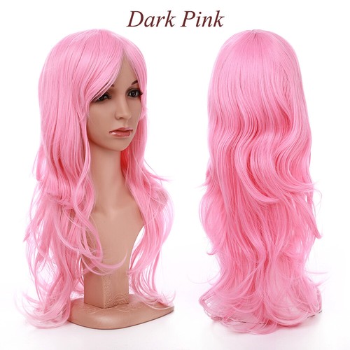 Girl Lady Women's Wigs Long Wavy Curly with Bangs Full Hair Cosplay Party US 23” - Picture 18 of 24