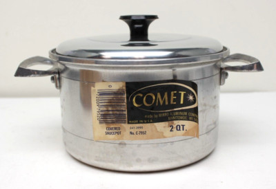 VTG Comet by Mirro Aluminum 2QT Covered Saucepot C-7952 9'' x 6'' Made in USA NOS