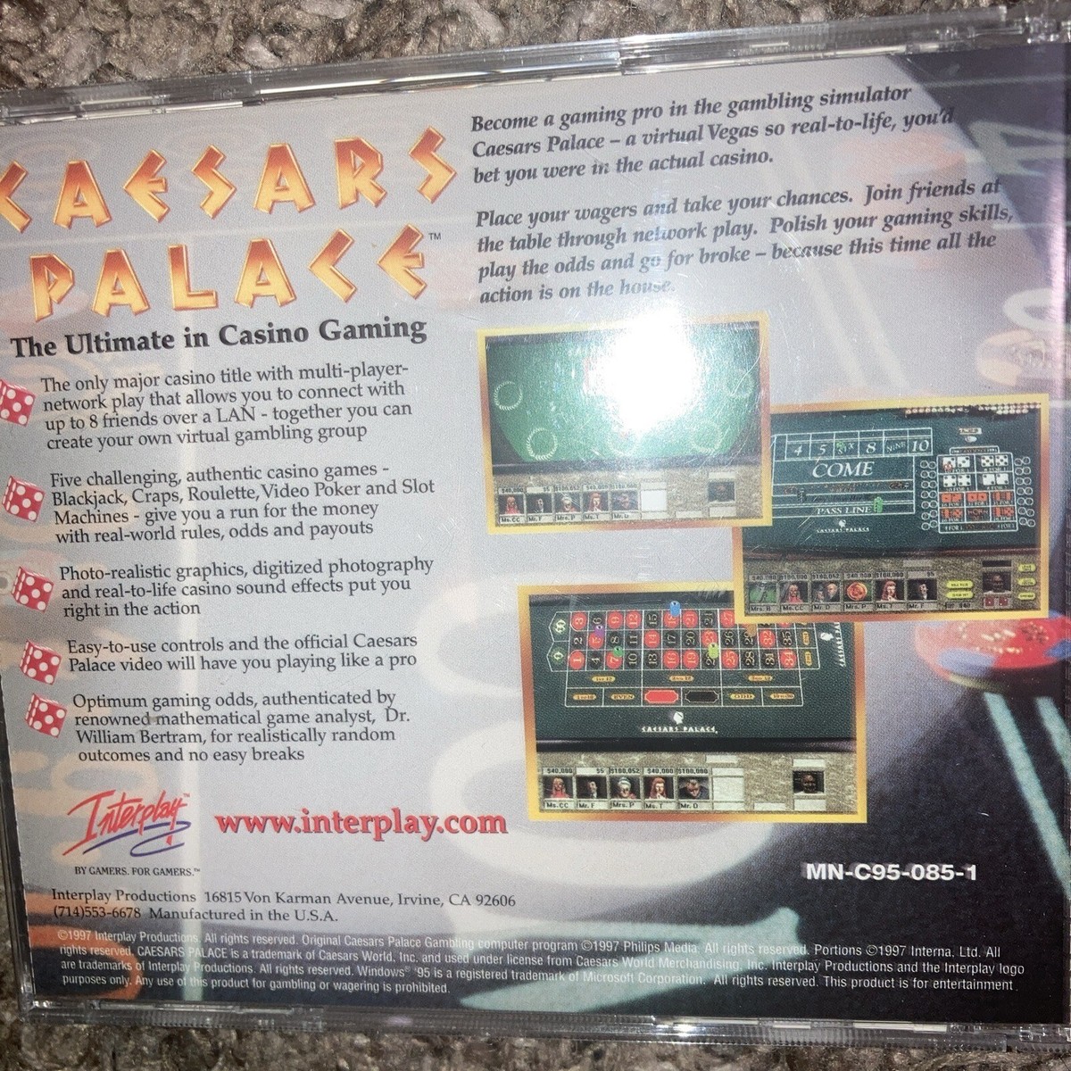 Caesars Palace (PC, 1997) 40421360857| eBay