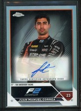 2023 JUAN MANUEL CORREA AUTO TOPPS CHROME F2 VAN AMERSFOORT RACING REFRACTOR