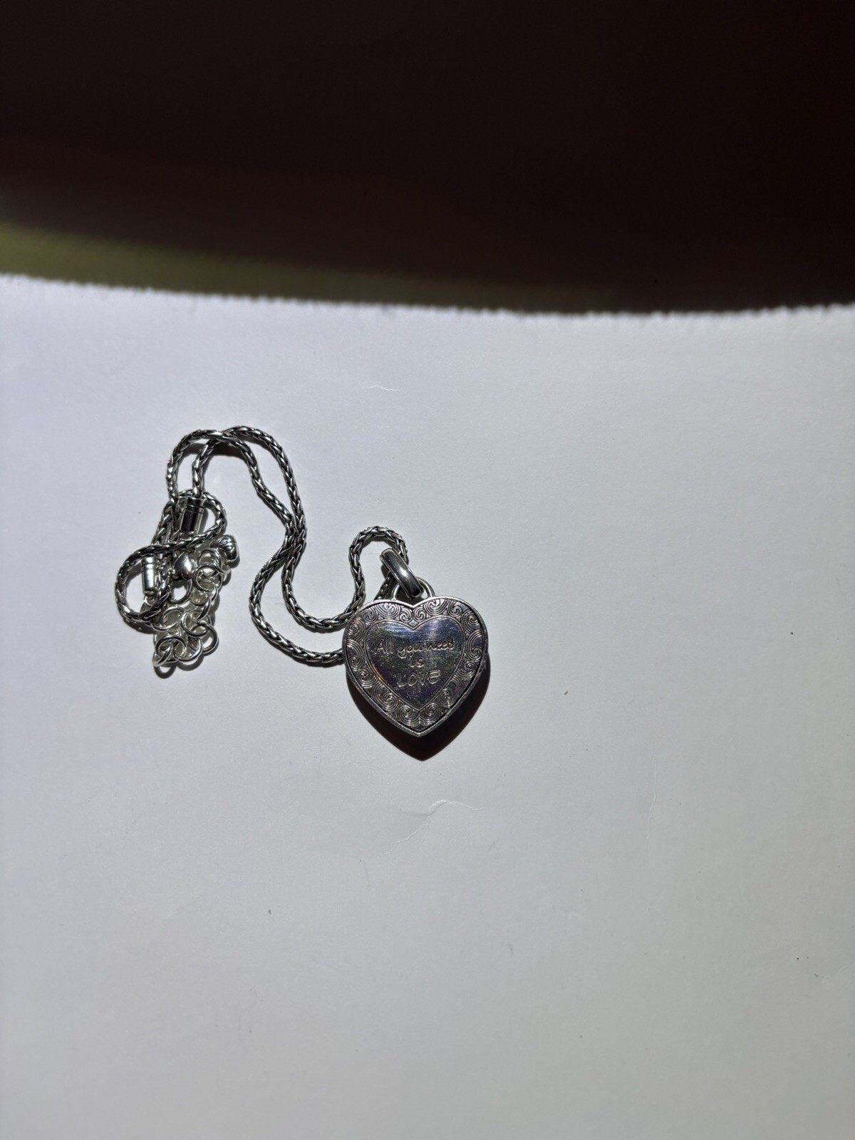 Vintage Brighton Multi Colored Rhinestones Heart Necklace 15-18